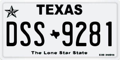 TX license plate DSS9281