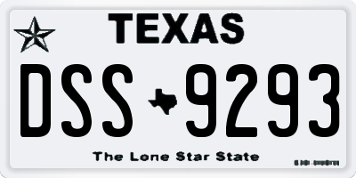 TX license plate DSS9293