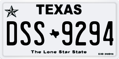 TX license plate DSS9294