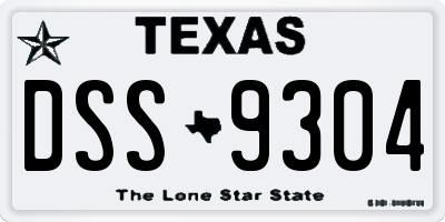 TX license plate DSS9304