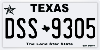 TX license plate DSS9305