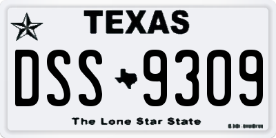 TX license plate DSS9309