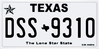 TX license plate DSS9310