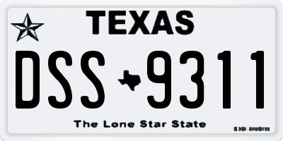 TX license plate DSS9311
