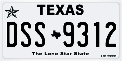 TX license plate DSS9312