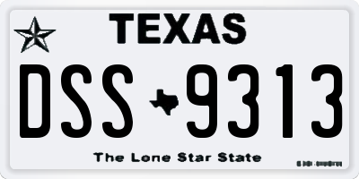 TX license plate DSS9313