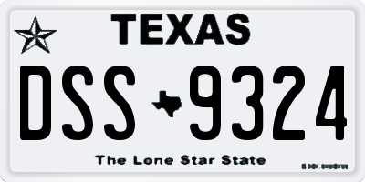 TX license plate DSS9324