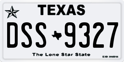 TX license plate DSS9327
