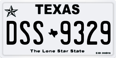 TX license plate DSS9329