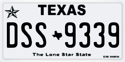 TX license plate DSS9339
