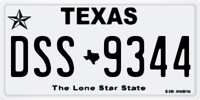 TX license plate DSS9344