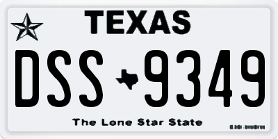 TX license plate DSS9349