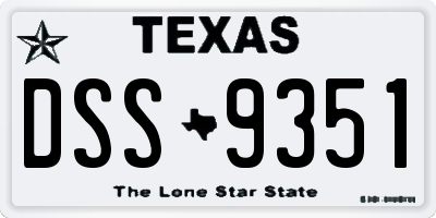 TX license plate DSS9351