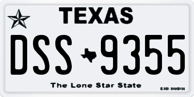 TX license plate DSS9355