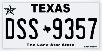 TX license plate DSS9357