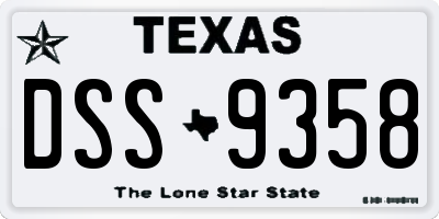 TX license plate DSS9358