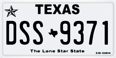 TX license plate DSS9371