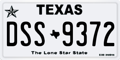 TX license plate DSS9372