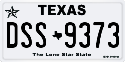 TX license plate DSS9373