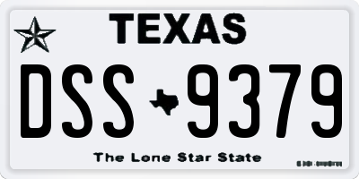 TX license plate DSS9379