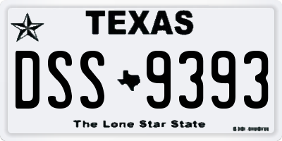 TX license plate DSS9393