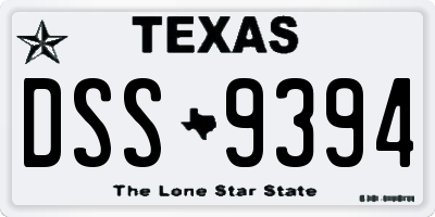 TX license plate DSS9394