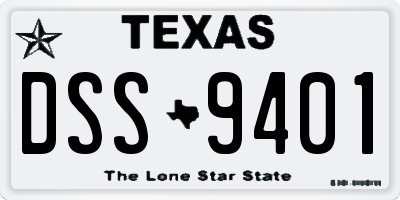 TX license plate DSS9401