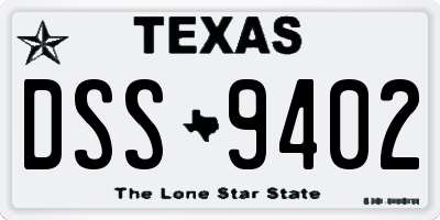 TX license plate DSS9402