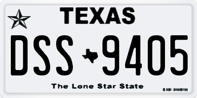 TX license plate DSS9405
