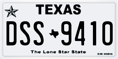 TX license plate DSS9410