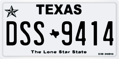 TX license plate DSS9414
