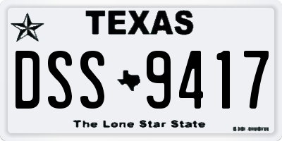 TX license plate DSS9417