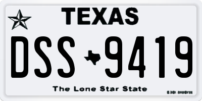 TX license plate DSS9419