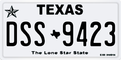 TX license plate DSS9423