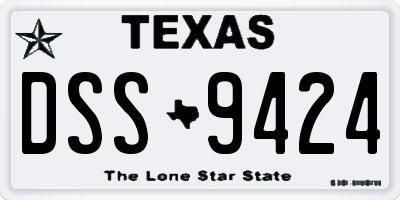 TX license plate DSS9424