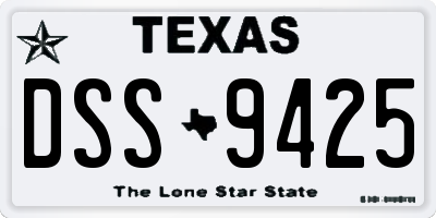 TX license plate DSS9425