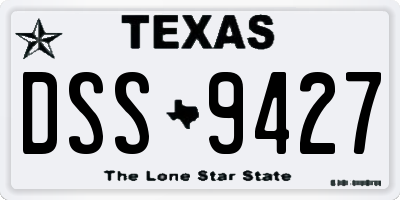 TX license plate DSS9427