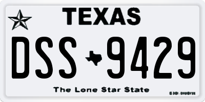 TX license plate DSS9429