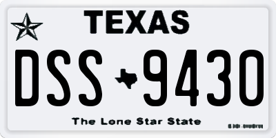 TX license plate DSS9430