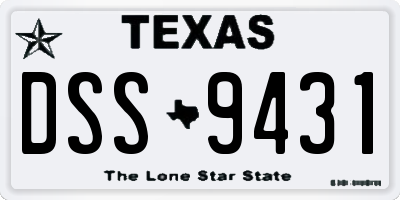 TX license plate DSS9431