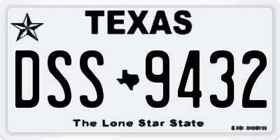 TX license plate DSS9432