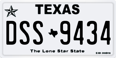 TX license plate DSS9434