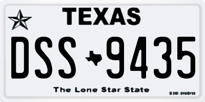 TX license plate DSS9435