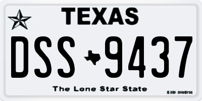 TX license plate DSS9437