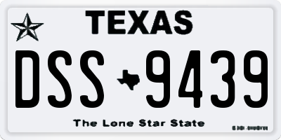 TX license plate DSS9439