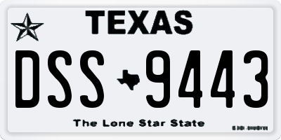 TX license plate DSS9443