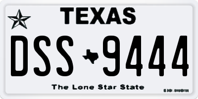 TX license plate DSS9444