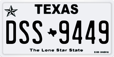 TX license plate DSS9449