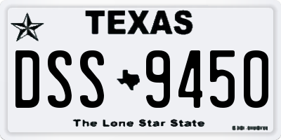 TX license plate DSS9450