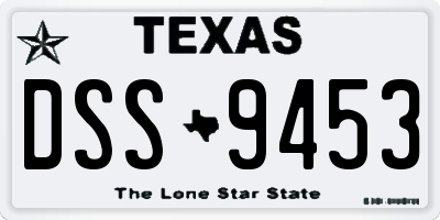 TX license plate DSS9453